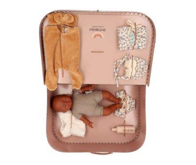 Maleta Vintage "Kit de Nacimiento" Mueco Soft Ondine Camel
