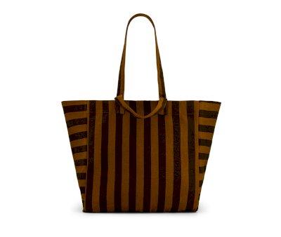 Borsa Tote Elisa Stripes Cumin/Black