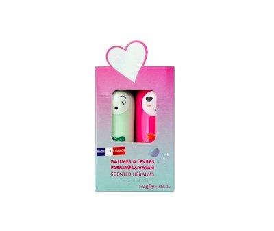 Balsamo Labbra Vegano Verde e Fucsia 2 pezzi