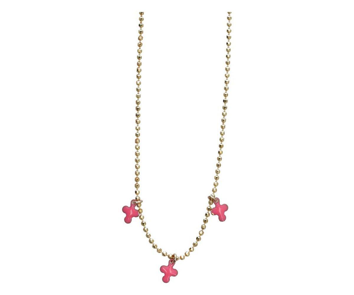 Collar De Cruces Rosas