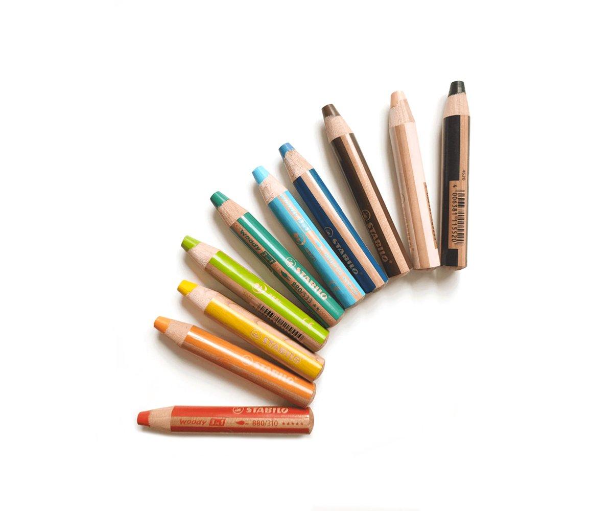 10 Crayons 3 en 1 Stabilo Bois - Tutete