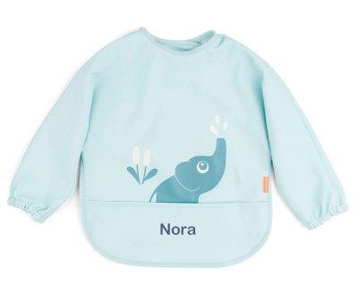 Bavoir  manches Elphee bleu 6-18 m