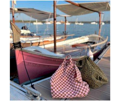 Borsa Tote Elisa Damier Caramel/Strawberry