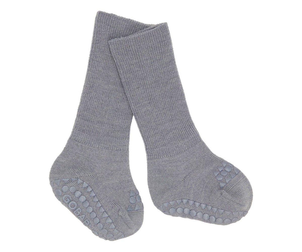 Chaussettes à Semelle Antidérapante En Laine Grise Mélange