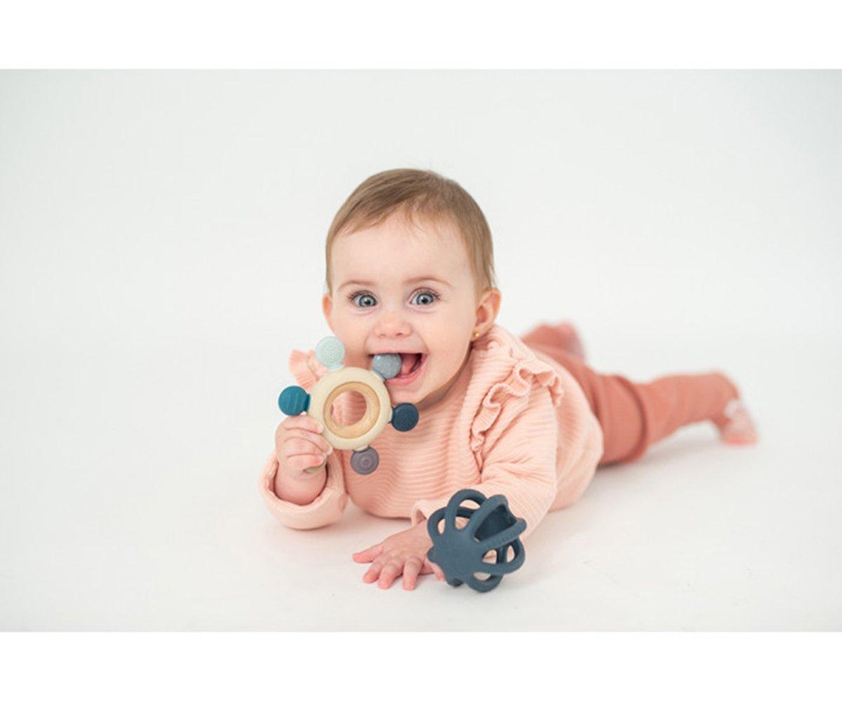 Anneau de dentition jouet pour bébé, silicone de qualité alimentaire et  jouets sensoriels pour bébé en