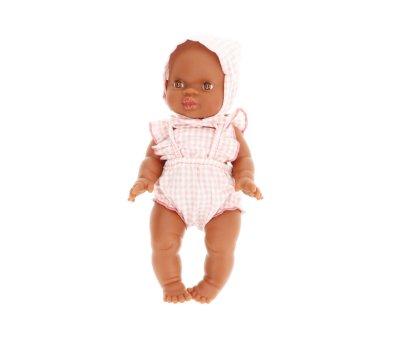 Bambola Gordis Carmen con Pagliaccetto e Cuffia Vichy Rosa