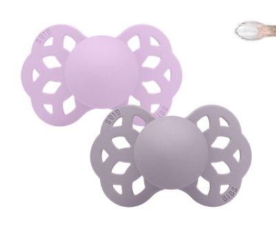 2 BIBS Infinity Symmetrical Pacifiers Violet Sky/Mauve