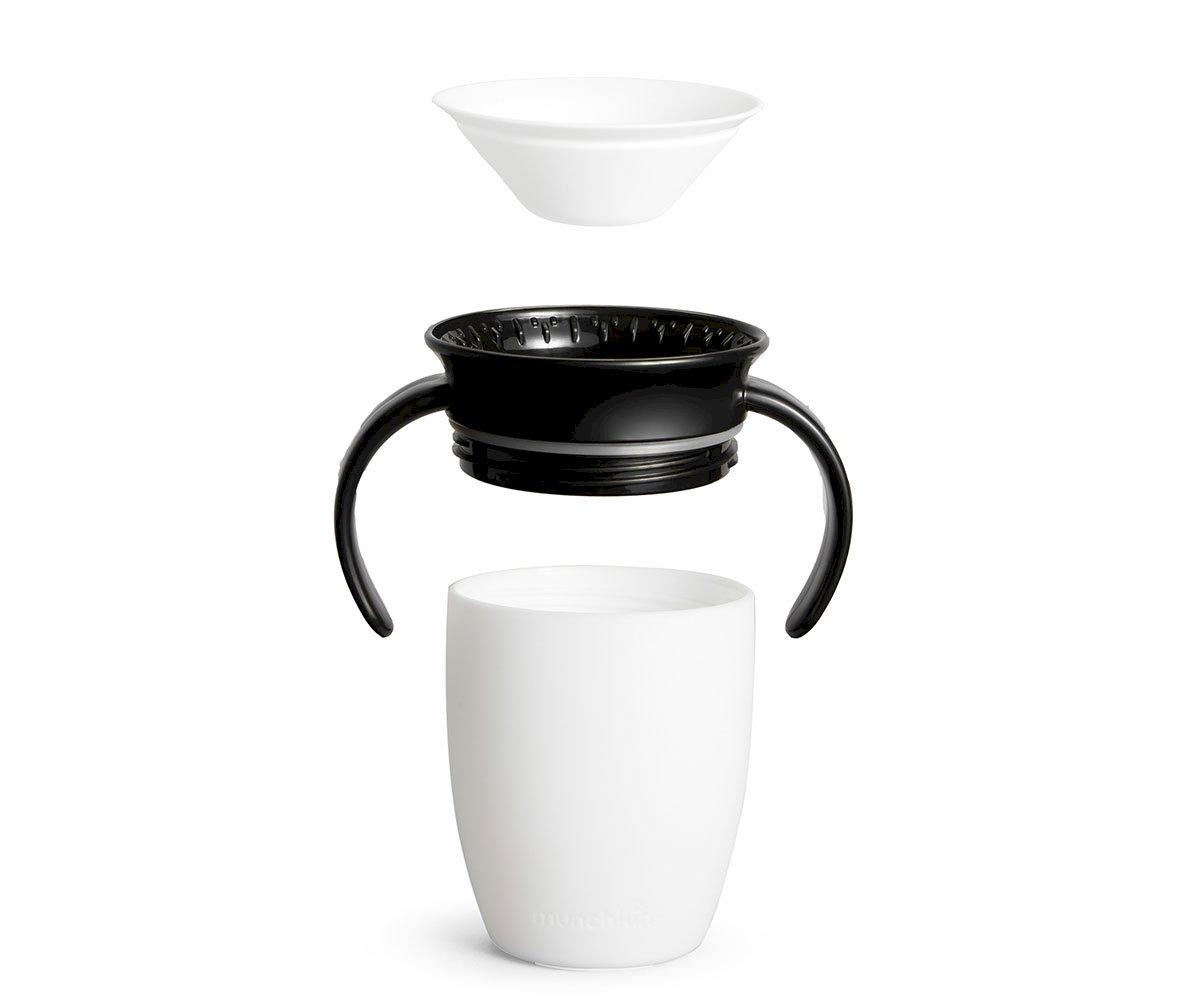 Taza Antigoteo Con Asas Miracle 360º  Blanco Y Negro 200ml White