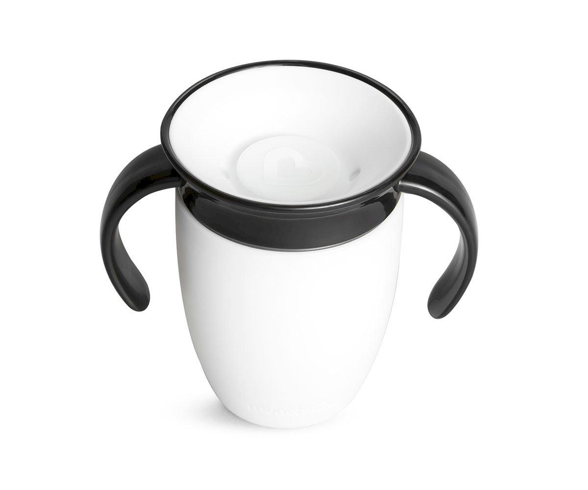 Taza Antigoteo con Asas Miracle 360  Blanco y Negro 200ml White