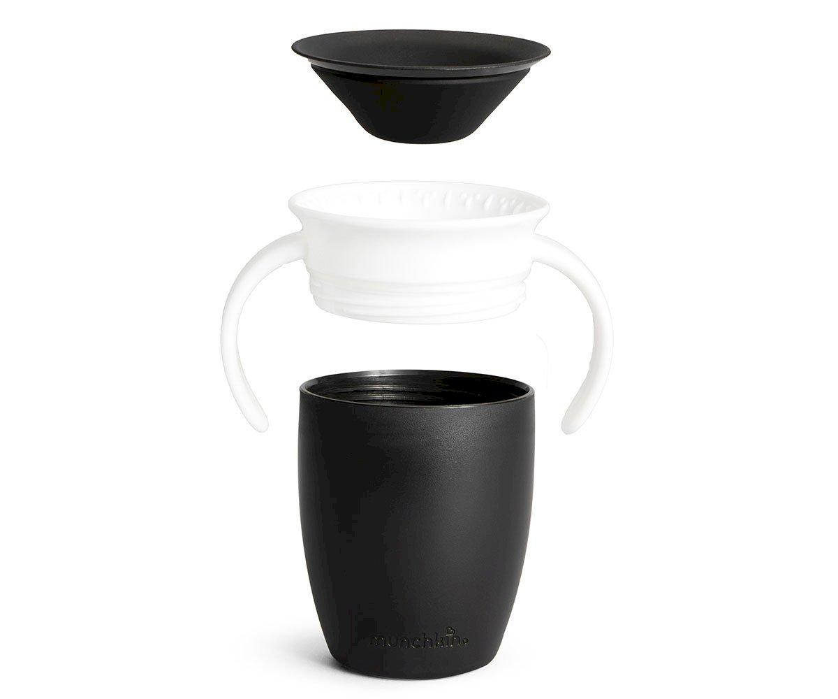 Taza Antigoteo Con Asas Miracle 360º  Blanco Y Negro 200ml Black