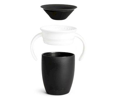Miracle 360 No-Spill Cup with Handles Black and White 200ml Black