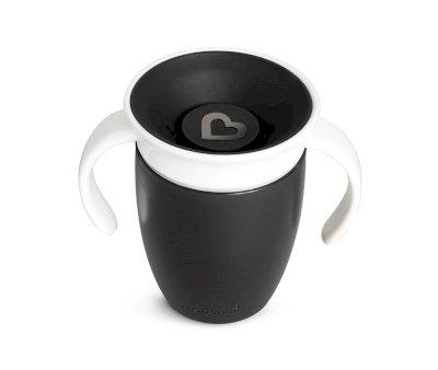 Miracle 360 No-Spill Cup with Handles Black and White 200ml Black