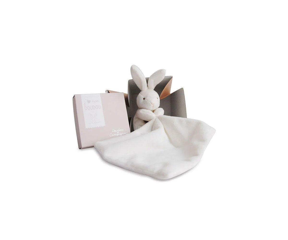 Lapine Bianco Doudou Personalizzabile Box Fleur