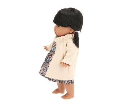 Big Sister Doll Lika with Faustine Iris Dress and Madeleine Linen Polar Fooro