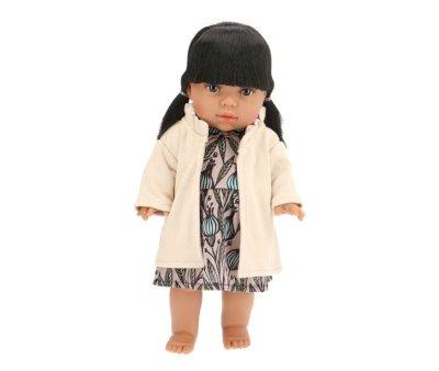 Big Sister Doll Lika with Faustine Iris Dress and Madeleine Linen Polar Fooro
