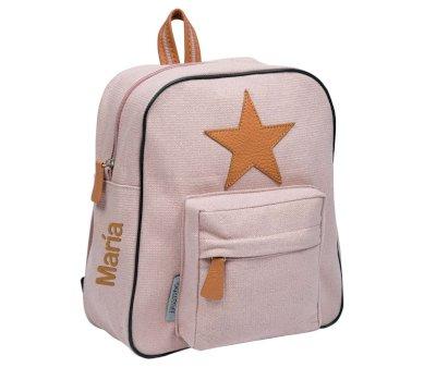 Children's Backpack with Powder Gold Star Personalised