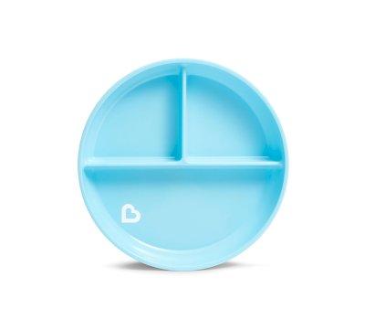 Prato  de compartimentos azul Stay-Put com ventosa