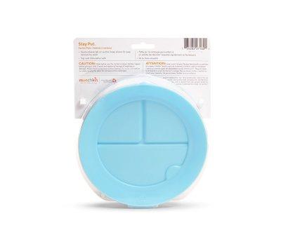 Prato  de compartimentos azul Stay-Put com ventosa