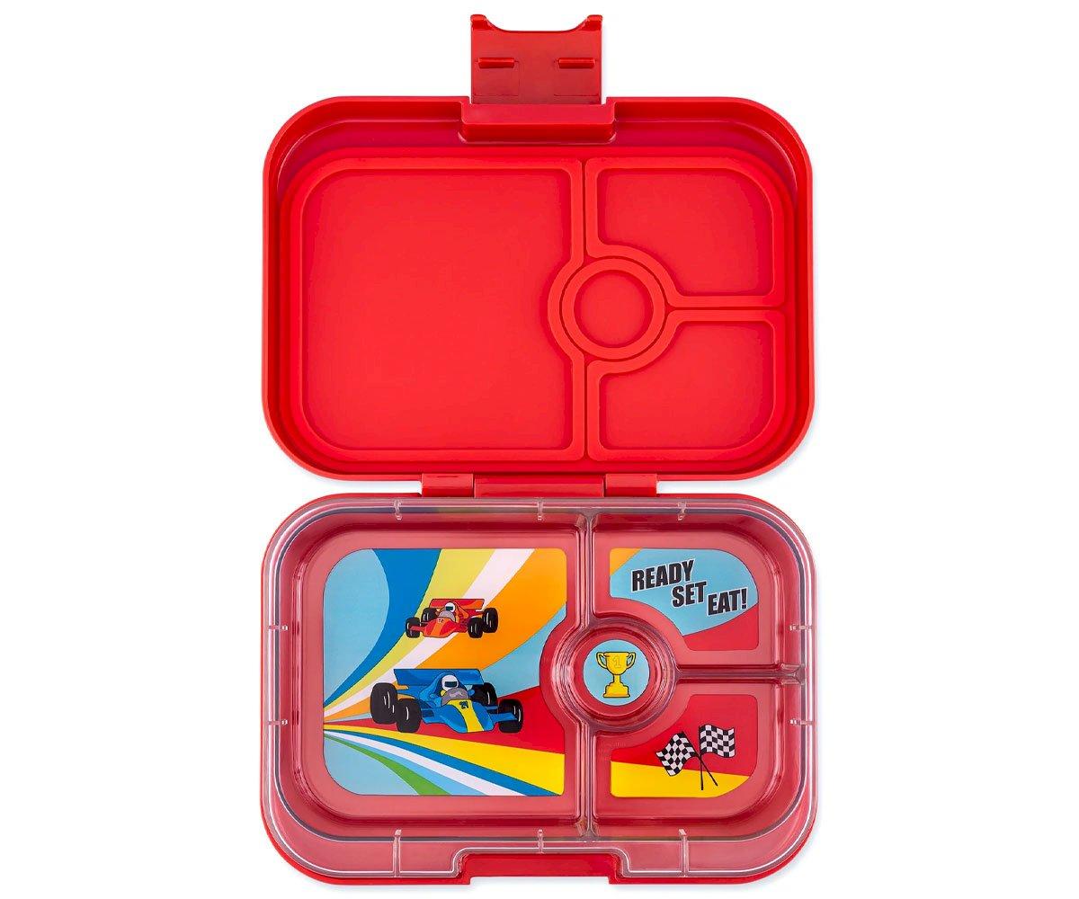 Caja Almuerzo Yumbox Panino Montecarlo Roar Red 4 Compartimentos