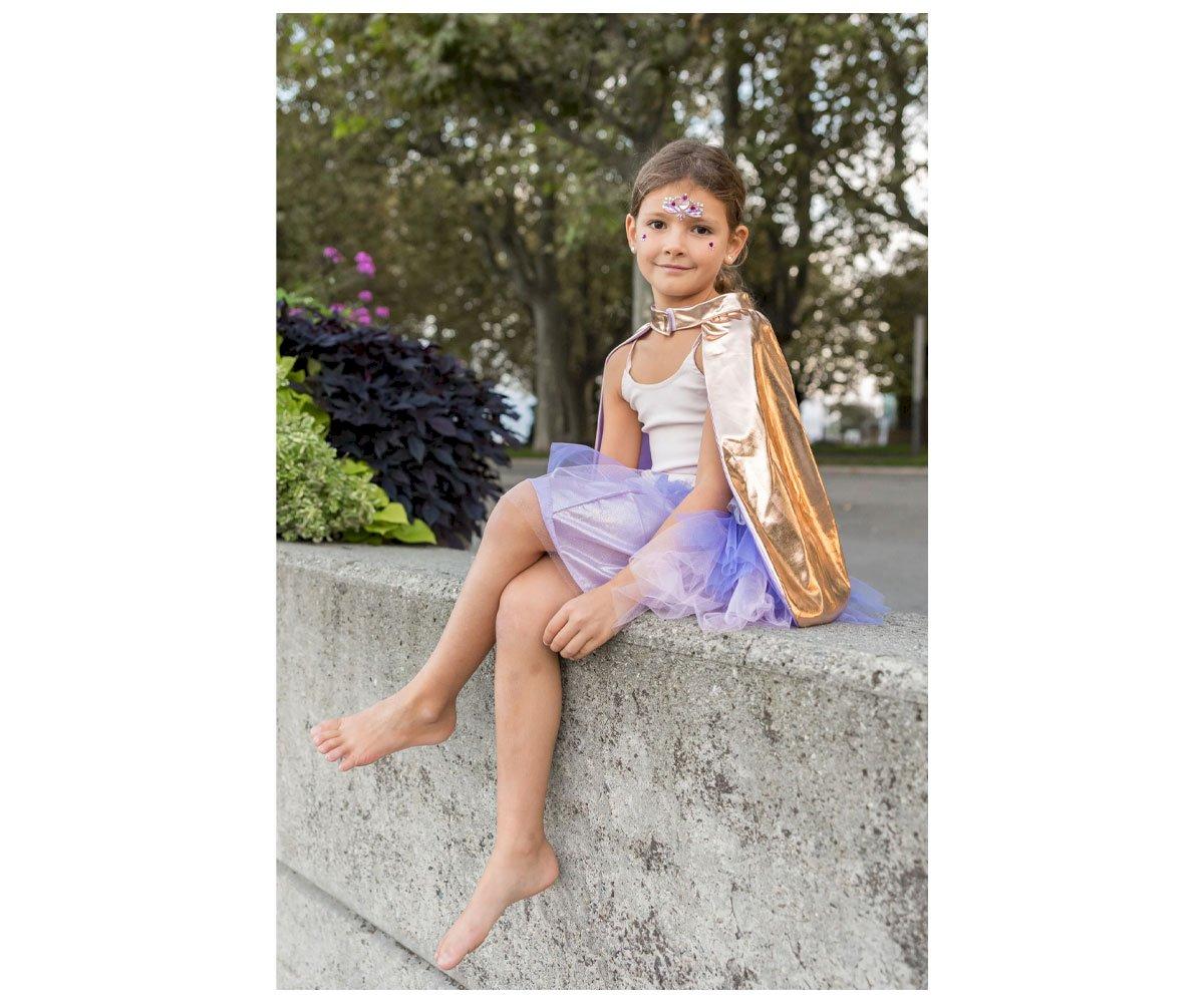 Tutu, Cape et Masque Super-Duper Metallic Rose Doré/Violet 4-6 ans - Tutete