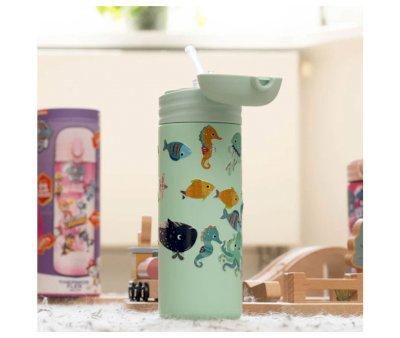 Borraccia Termica Acciaio 350 ml +Sticker Sea Life