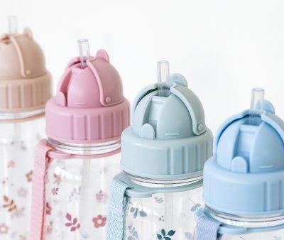 Borraccia Plastica Leaves Pink Personalizzabile