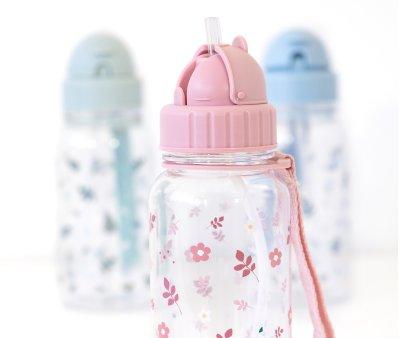 Borraccia Plastica Leaves Pink Personalizzabile