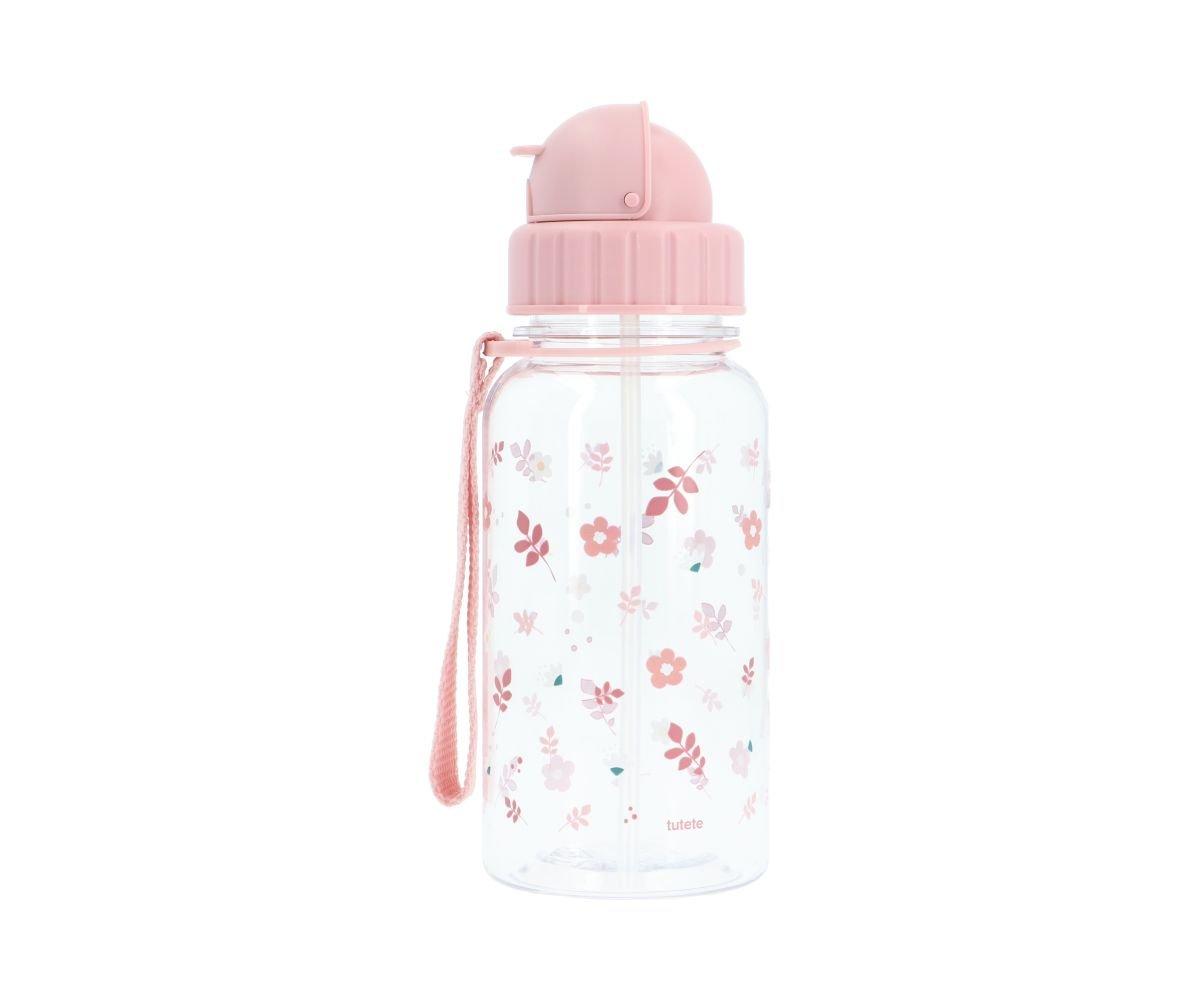 Bouteille en plastique Leaves Pink personnalisable