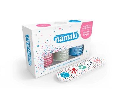 Pack 3 Esmaltes de Uas al Agua  Rosa,Blanco Nacarado y Azul + Lima