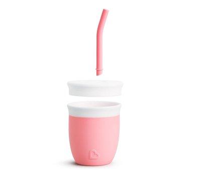 Pink Silicone Cup with Straw 120ml