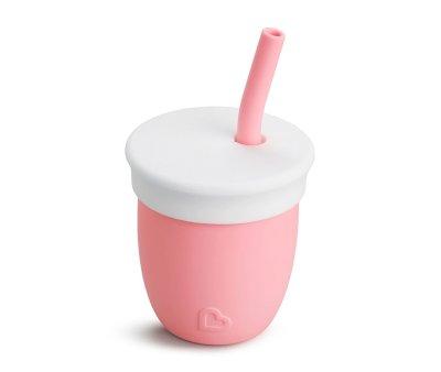 Pink Silicone Cup with Straw 120ml