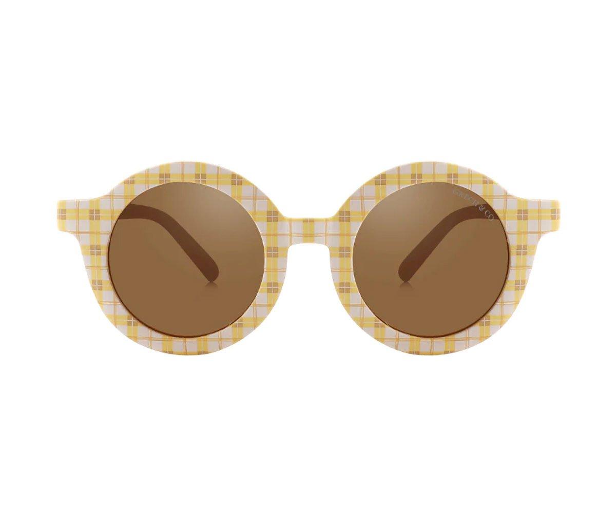 Lunettes de Soleil Polarises Round Buckwheat Plaid pour Enfants (18  8 ans)