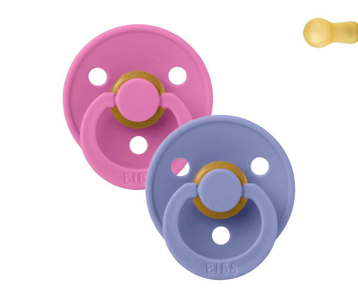 2 Chupetes BIBS Colour Round Bubblegum/Peri