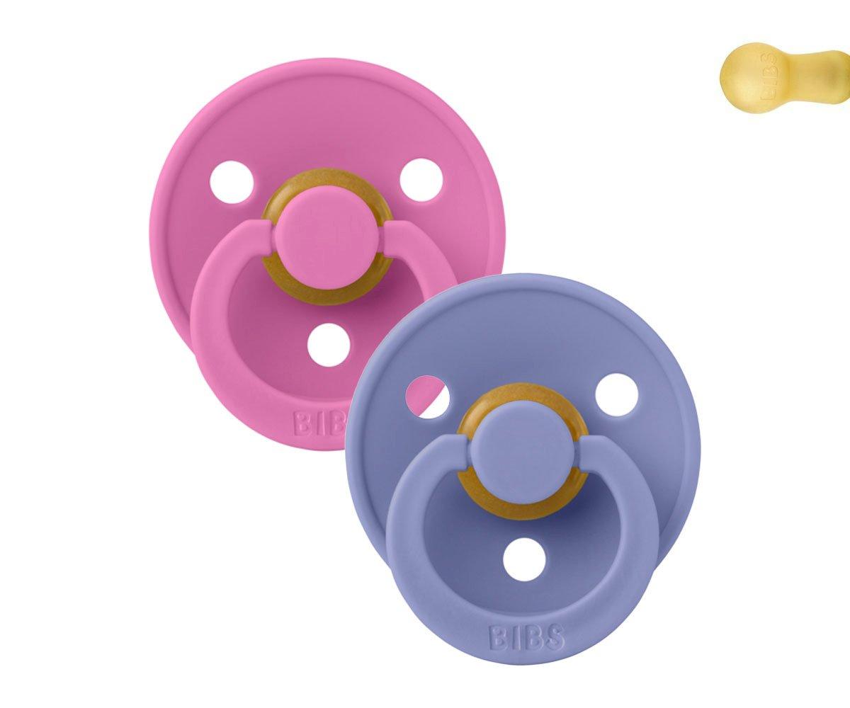 2 chupetas bibs Colour Round Bubblegum/Peri 