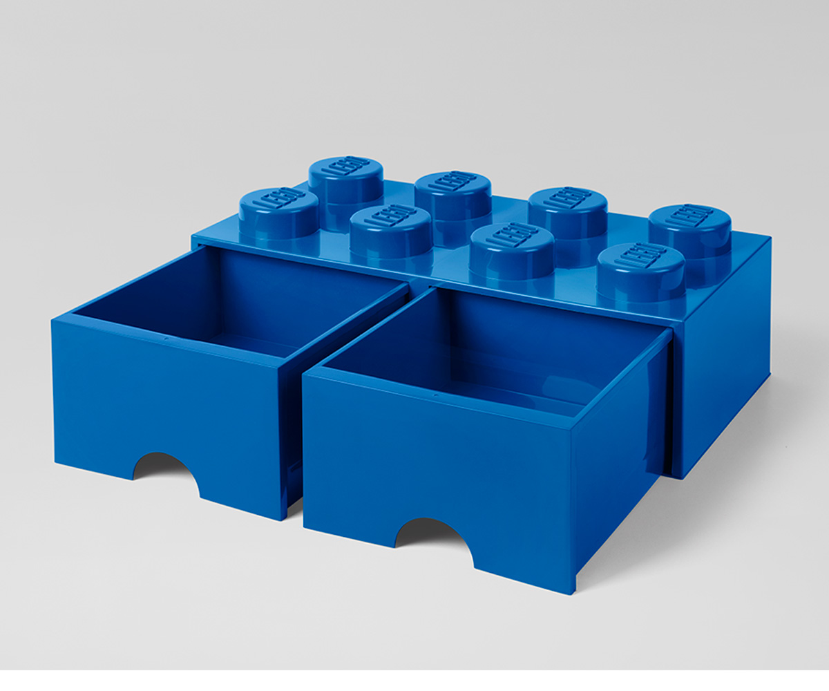 Brick Lego de Almacenamiento Cajones 8 Azul - Tutete
