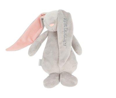 Peluche Luz-Sonido Conejo Moonie Gris Personalizable