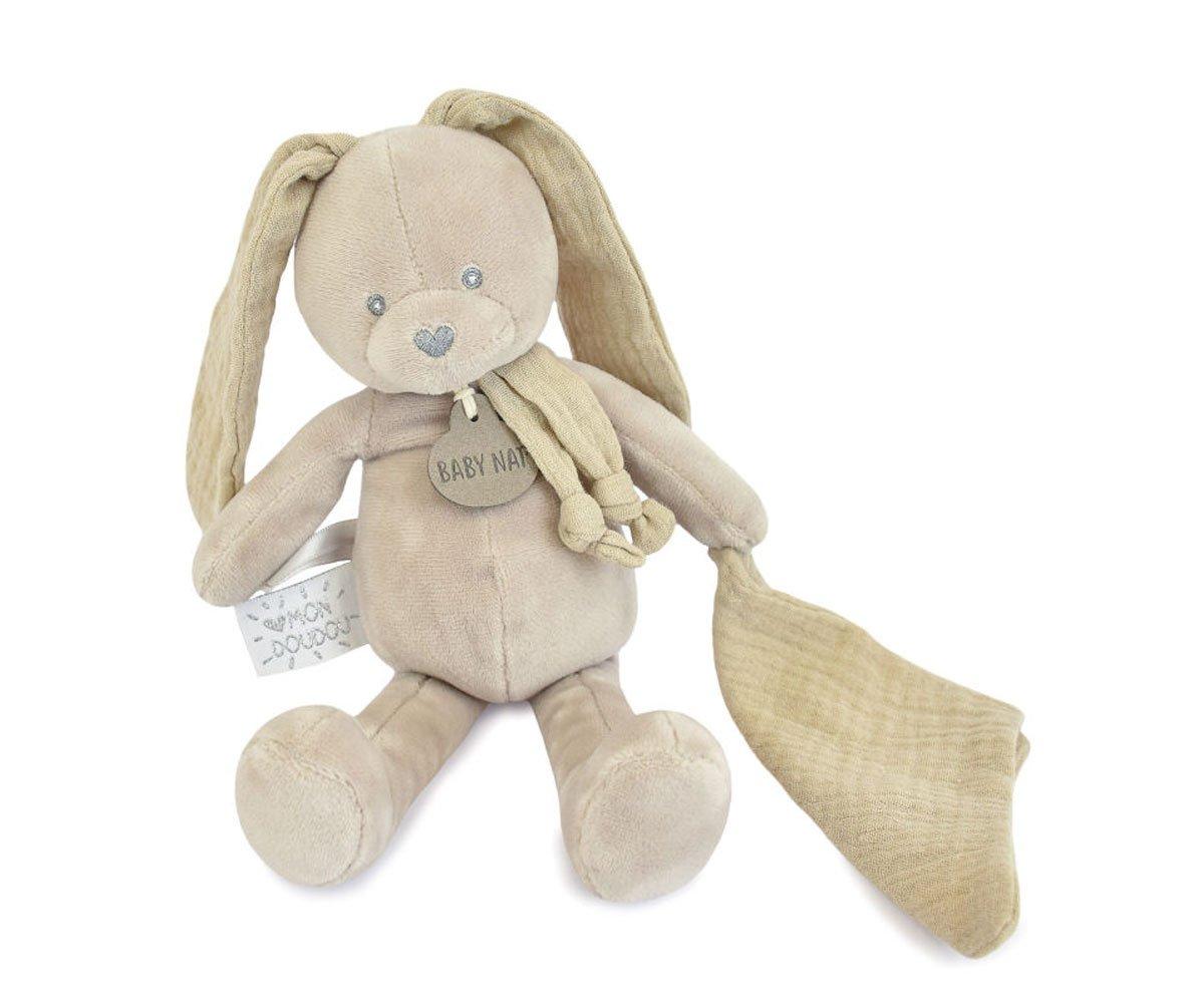 Peluche Rabbit con Mini Doudou Moka Personalizzabile