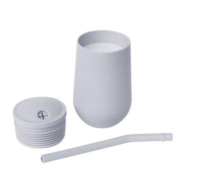 Light Grey Happy Cup with Lid and Straw