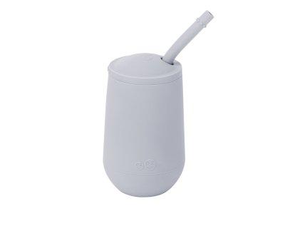 Light Grey Happy Cup with Lid and Straw