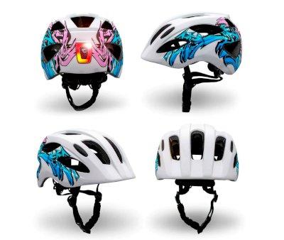 Children's Helmet Graffiti White/Blue