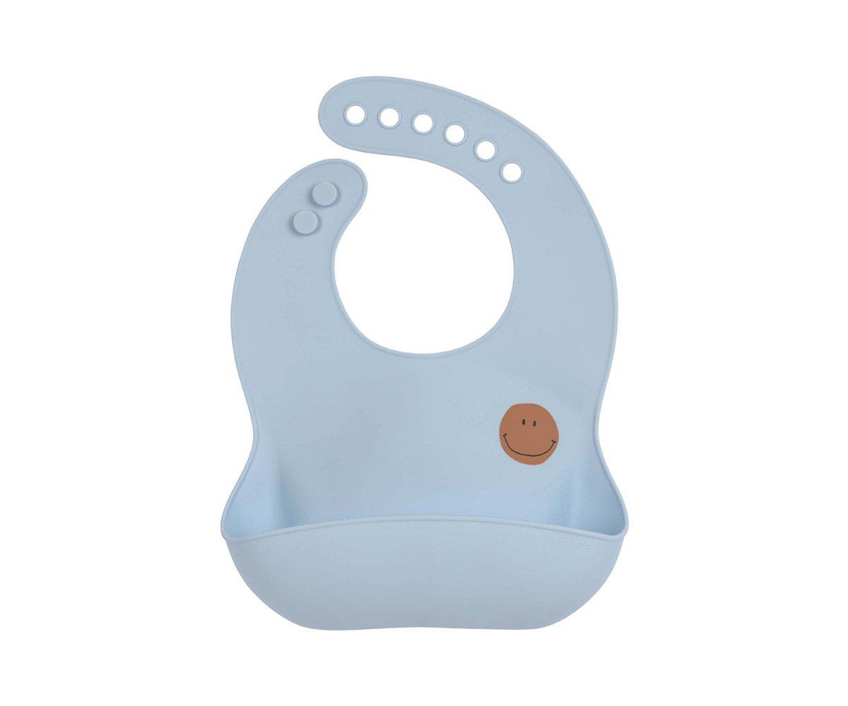 Bavoir en Silicone Happy Smile Blue 