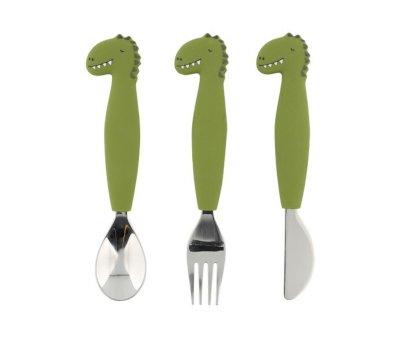 Set of 3 Silicone Cutlery Mr. Dino