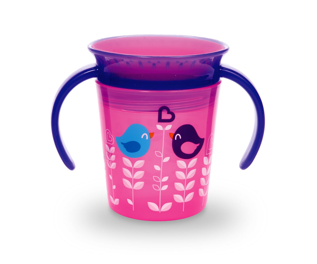 Bicchiere Antigoccia B&eacute;aba 360&deg; - Per Bambini Da 12 Mesi, 340 Ml, Con Manici Rimovibili, Verde Salvia