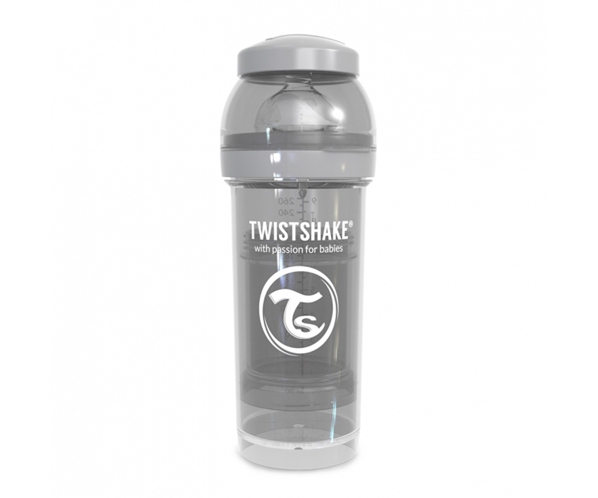 Twistshake Biberon anticolique gris