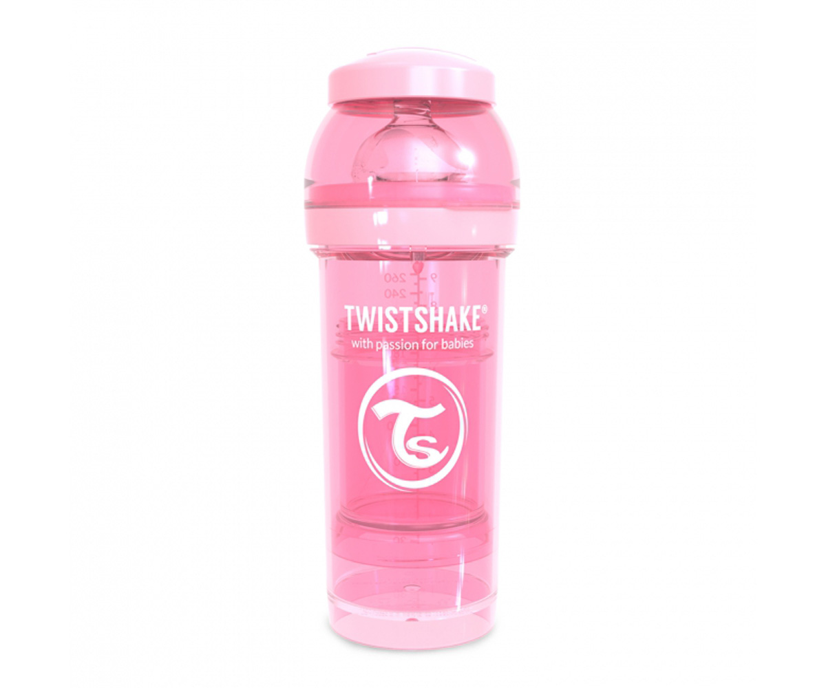 Twistshake Biberón Anticólico Pastel Rosa 260ml - Tutete