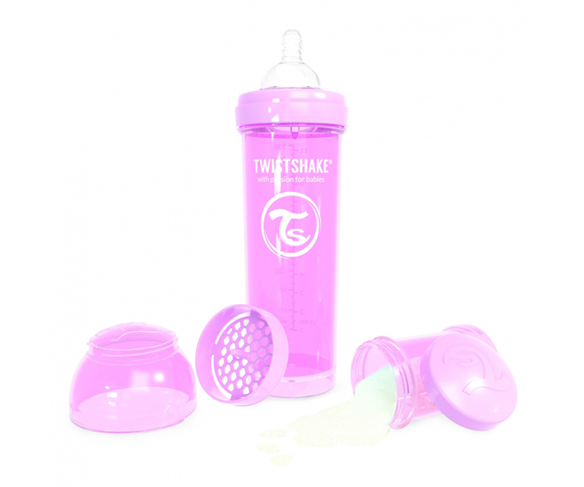 Twistshake Biberón Anticólico Pastel Lavanda 330ml - Tutete