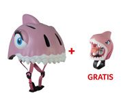 Casco Infantil + Timbre Tiburn Rosa