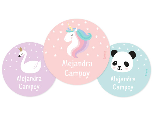 Lot De 3 Badges Licorne Personnalisable