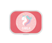Caja Almuerzo Midi Campus Rosa Unicornio Personalizada