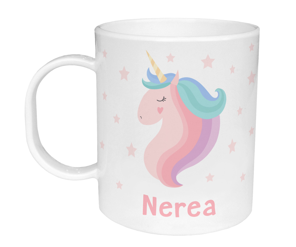 Taza De Plástico Personalizada Unicornio